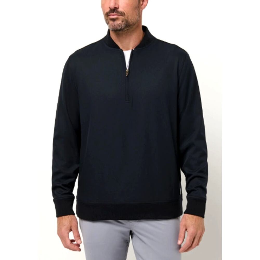 Travis Mathew Black Highway Men Quarter Zip Sweatshirt Size L